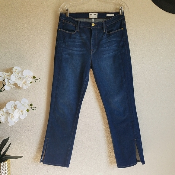 Frame Le High Straight Tuxedo Split Jeans - Picture 1 of 12